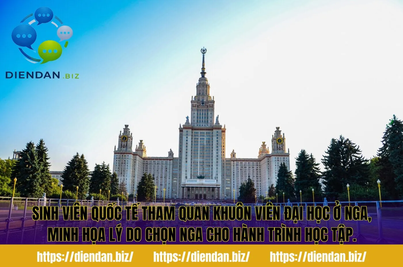 Sinh viên quốc tế tham quan khuôn viên đại học ở Nga, minh họa lý do chọn Nga cho hành trình học tập.