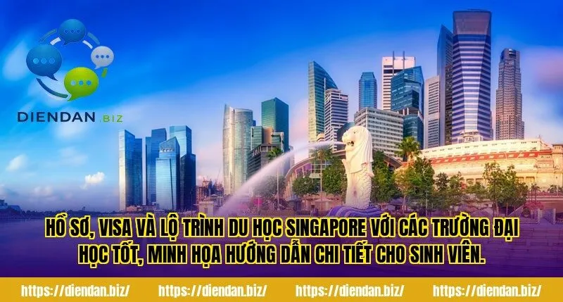Hồ sơ, visa và lộ trình du học Singapore với các trường đại học tốt, minh họa hướng dẫn chi tiết cho sinh viên.