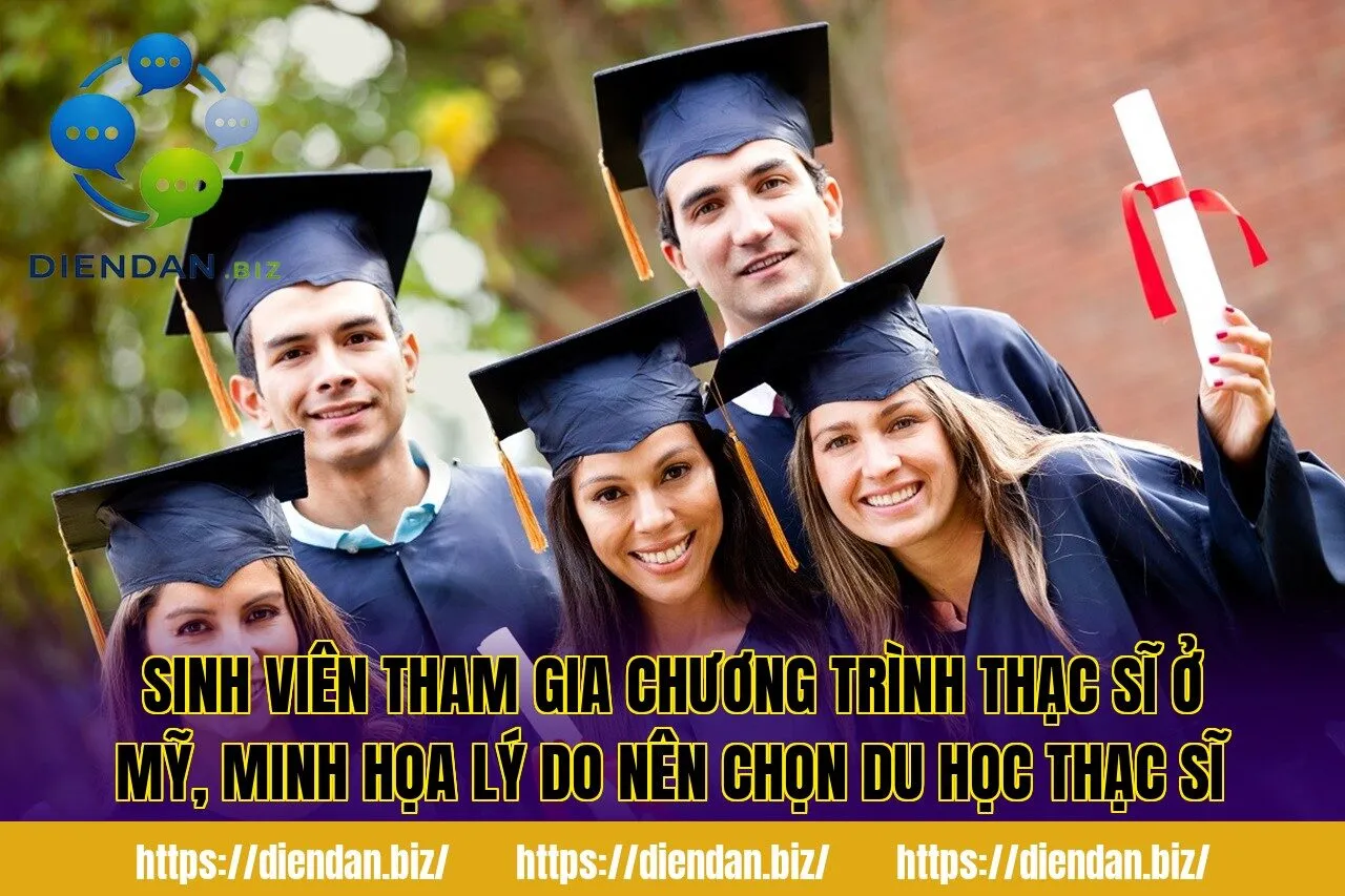 Sinh viên tham gia chương trình thạc sĩ ở Mỹ, minh họa lý do nên chọn du học thạc sĩ