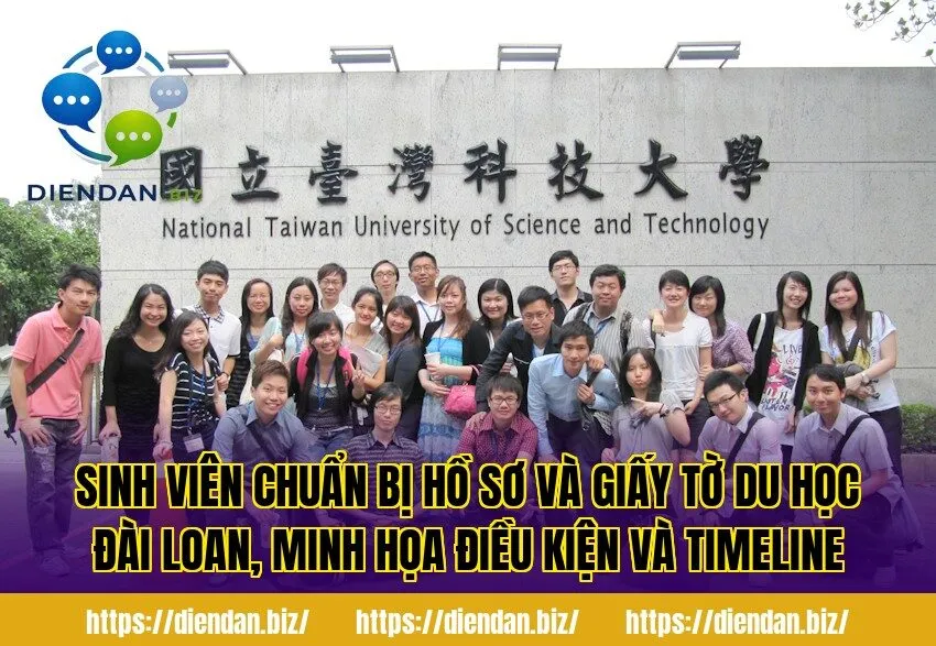 Sinh viên chuẩn bị hồ sơ và giấy tờ du học Đài Loan, minh họa điều kiện và timeline