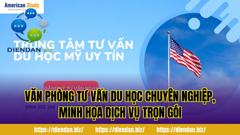 Văn phòng tư vấn du học chuyên nghiệp, minh họa dịch vụ trọn gói