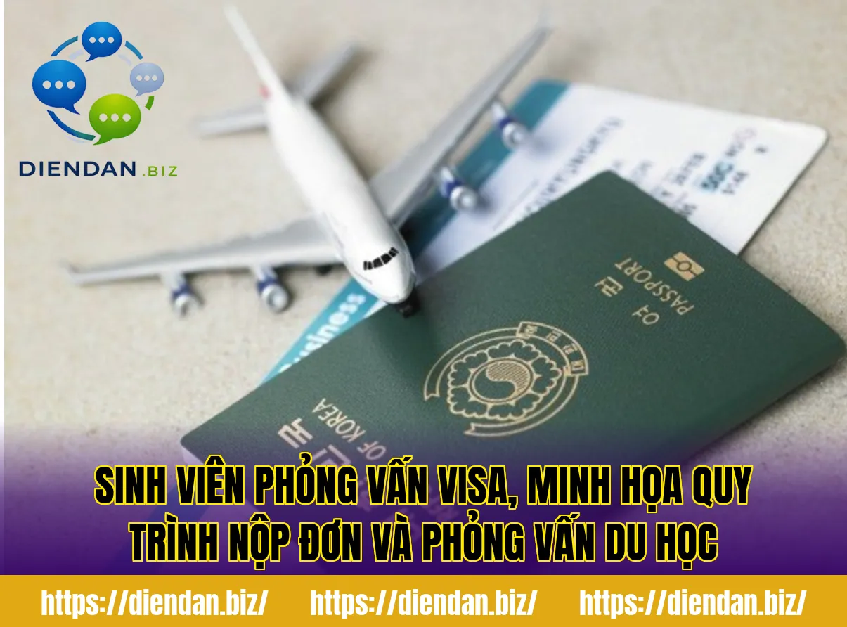 Sinh viên phỏng vấn visa, minh họa quy trình nộp đơn và phỏng vấn du học